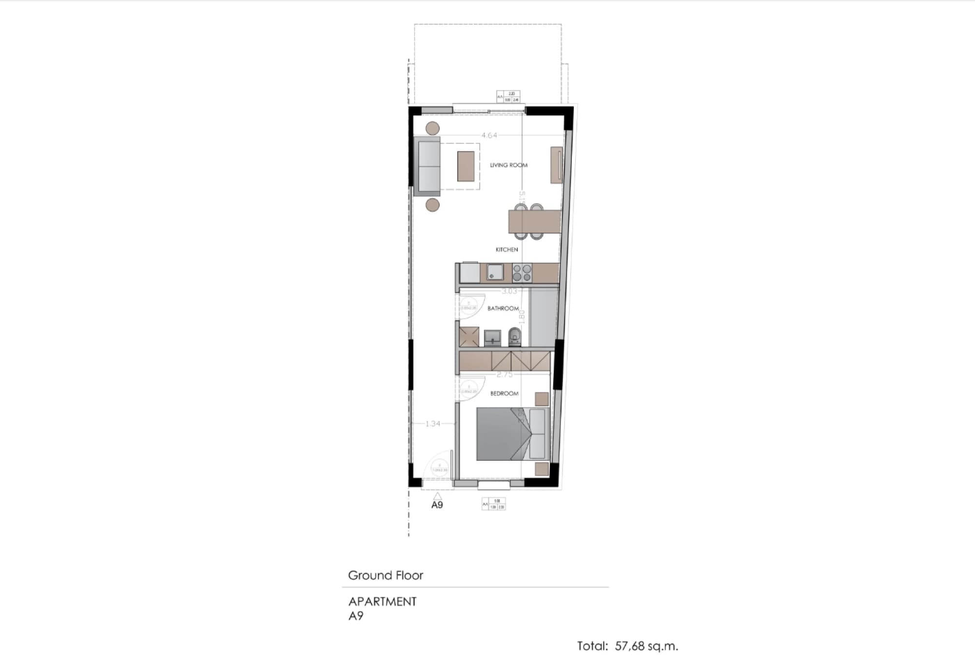 57 m² One-Bedroom Apartment for Sale in Nikiti, Sithonia, Nikiti – photo 5 of 8