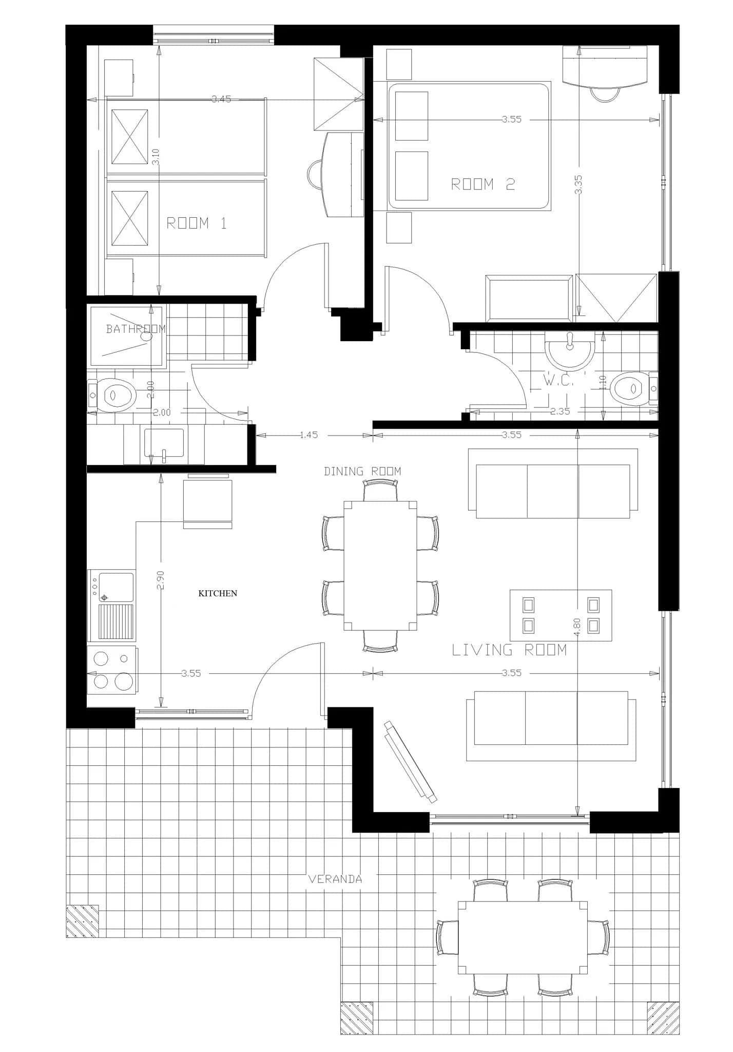 Family Suite 2-Bedroom Sea View Ground Floor, Kassandreia – photo 4 of 7
